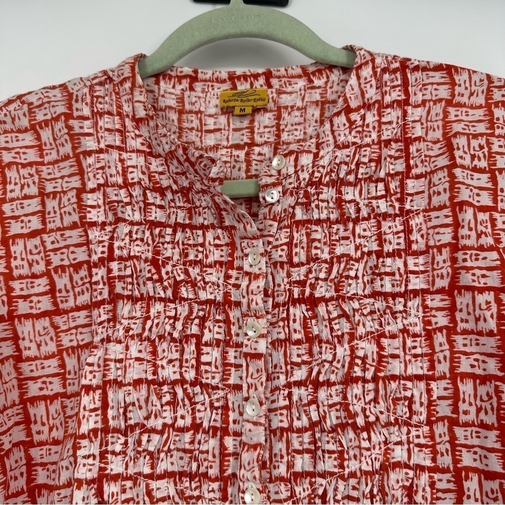 Roller Rabbit 100% Cotton Block Print Tunic Size … - image 3